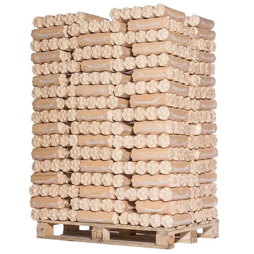 Holzbriketts 100 % Nadelholz – Palette 960 kg (96 × 5 Stück)