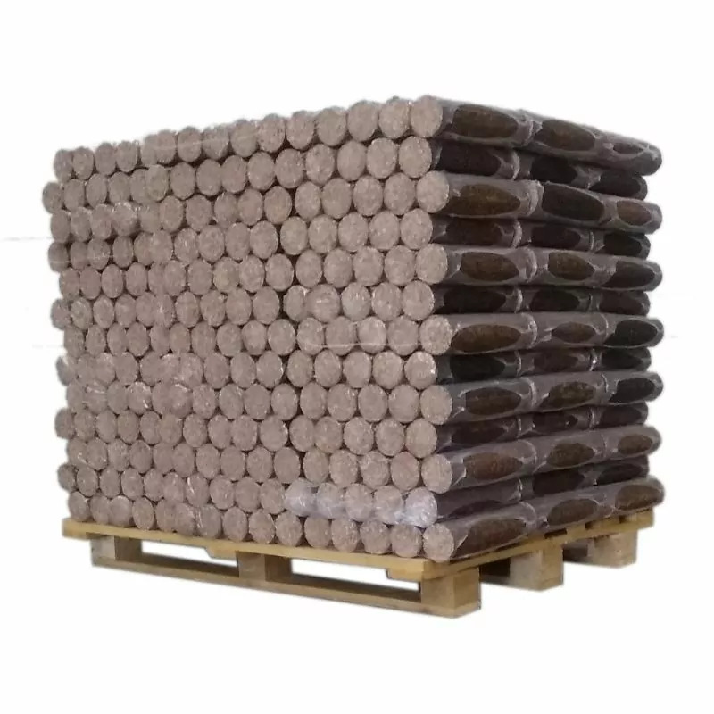 Holzbriketts 100 % Laubholz naturell – Palette 1 Tonne, 117 Packs