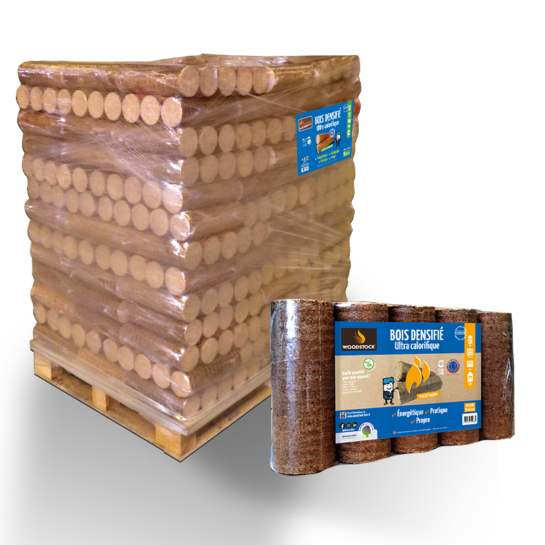 Woodstock Holzbriketts – Palette 104 × 5 Stück, ca. 1.004 kg