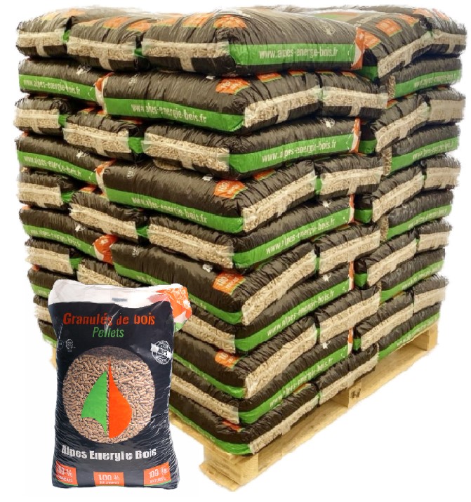 Alpes Énergie Bois Holzpellets – Palette 70 Sack à 15 kg (1.050 kg)