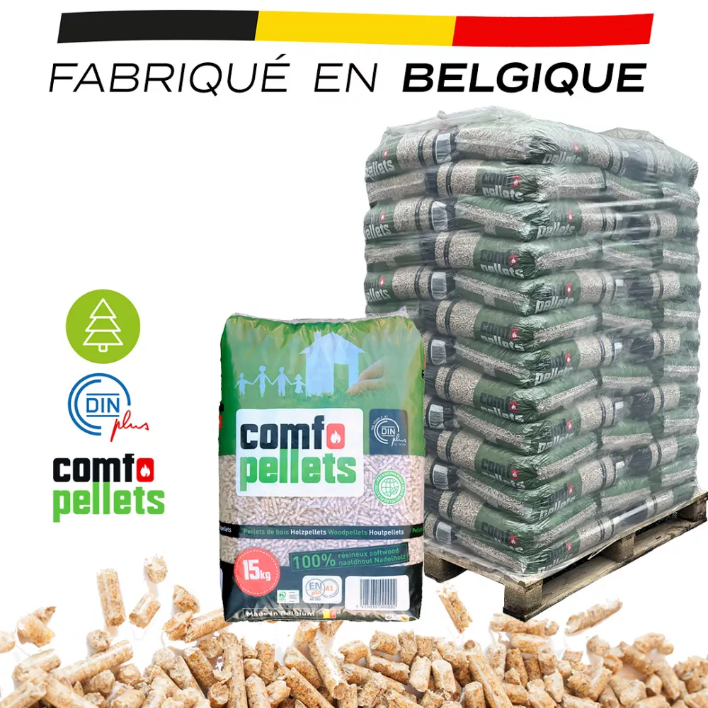 Comfo Pellets Holzpellets – Palette 975 kg, 65 Säcke à 15 kg