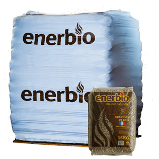 Enerbio Holzpellets – Palette 990 kg, 66 Säcke à 15 kg