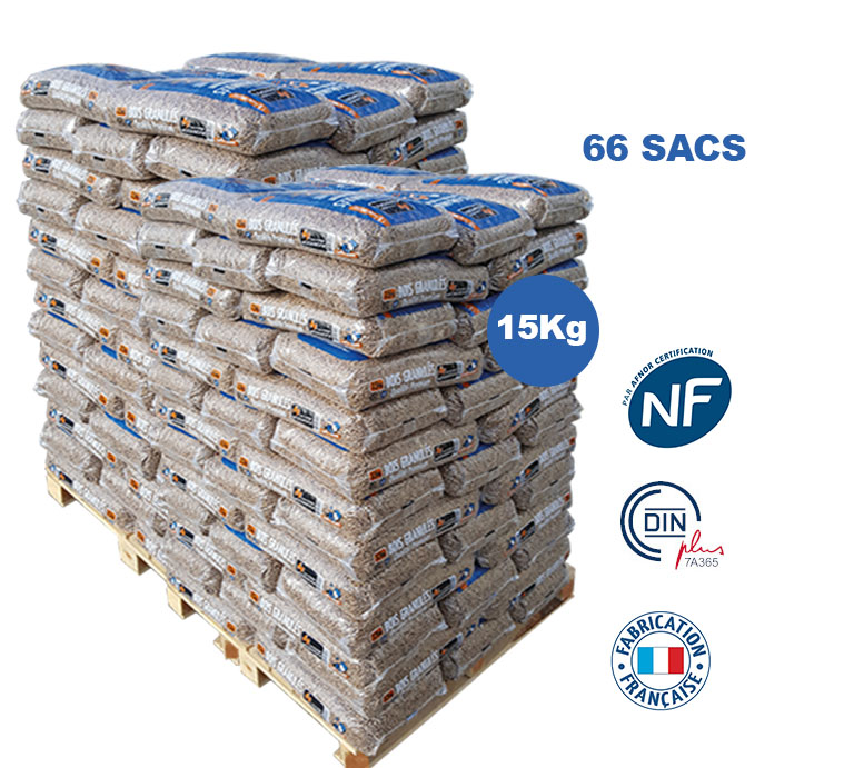 Woodstock® Premium Holzpellets – 66 Säcke à 15 kg, 990 kg