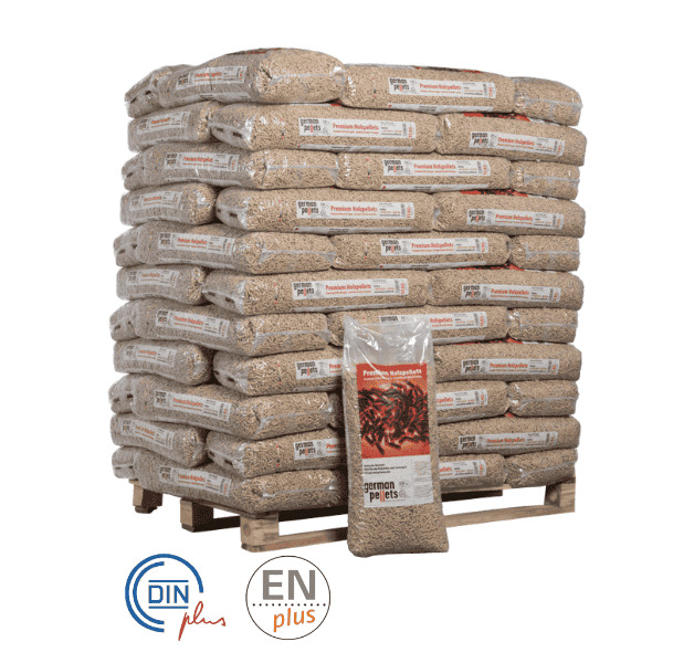 German Pellets DINplus & ENplus A1 – Palette 990 kg, 66 Säcke à 15 kg