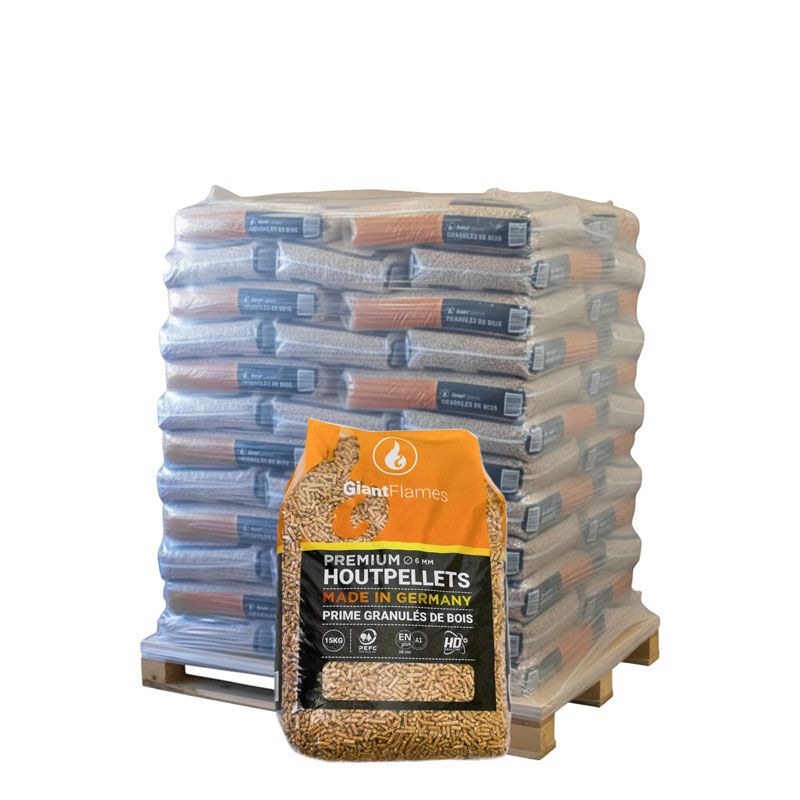Giant Flames Holzpellets – Halbpalette 35 Sack à 15 kg (525 kg)