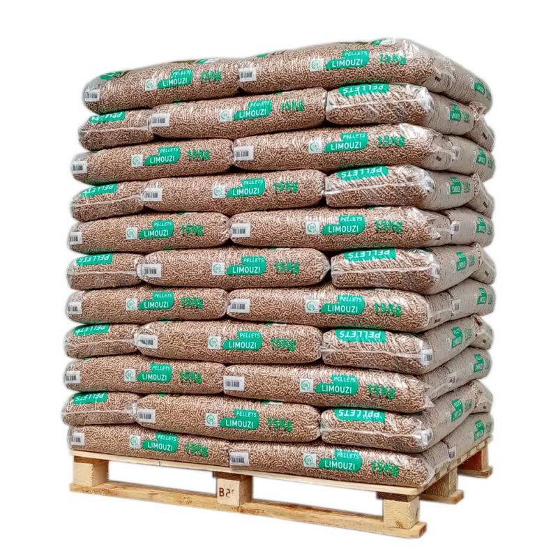 Limouzi Holzpellets DINplus – 66 Säcke à 15 kg (990 kg)