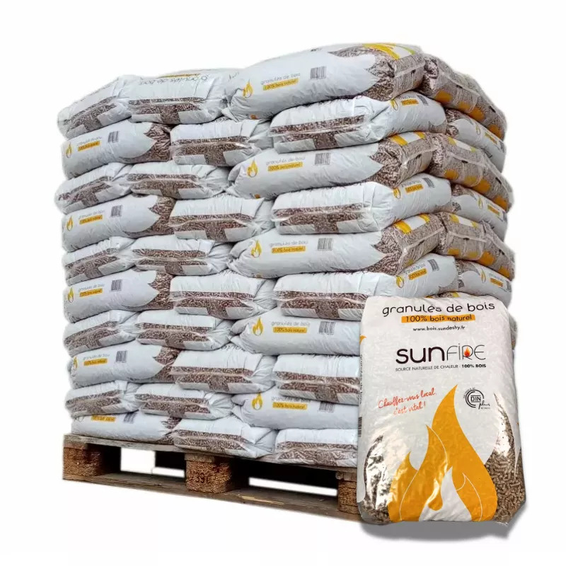 Sun Fire Holzpellets – 70 Säcke à 15 kg, 1.050 kg