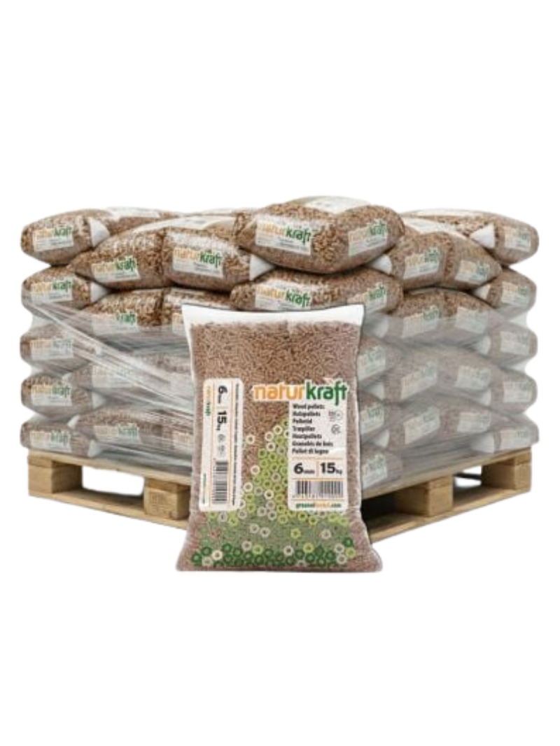 Naturkraft Holzpellets – Halbpalette 34 Sack à 15 kg (510 kg)