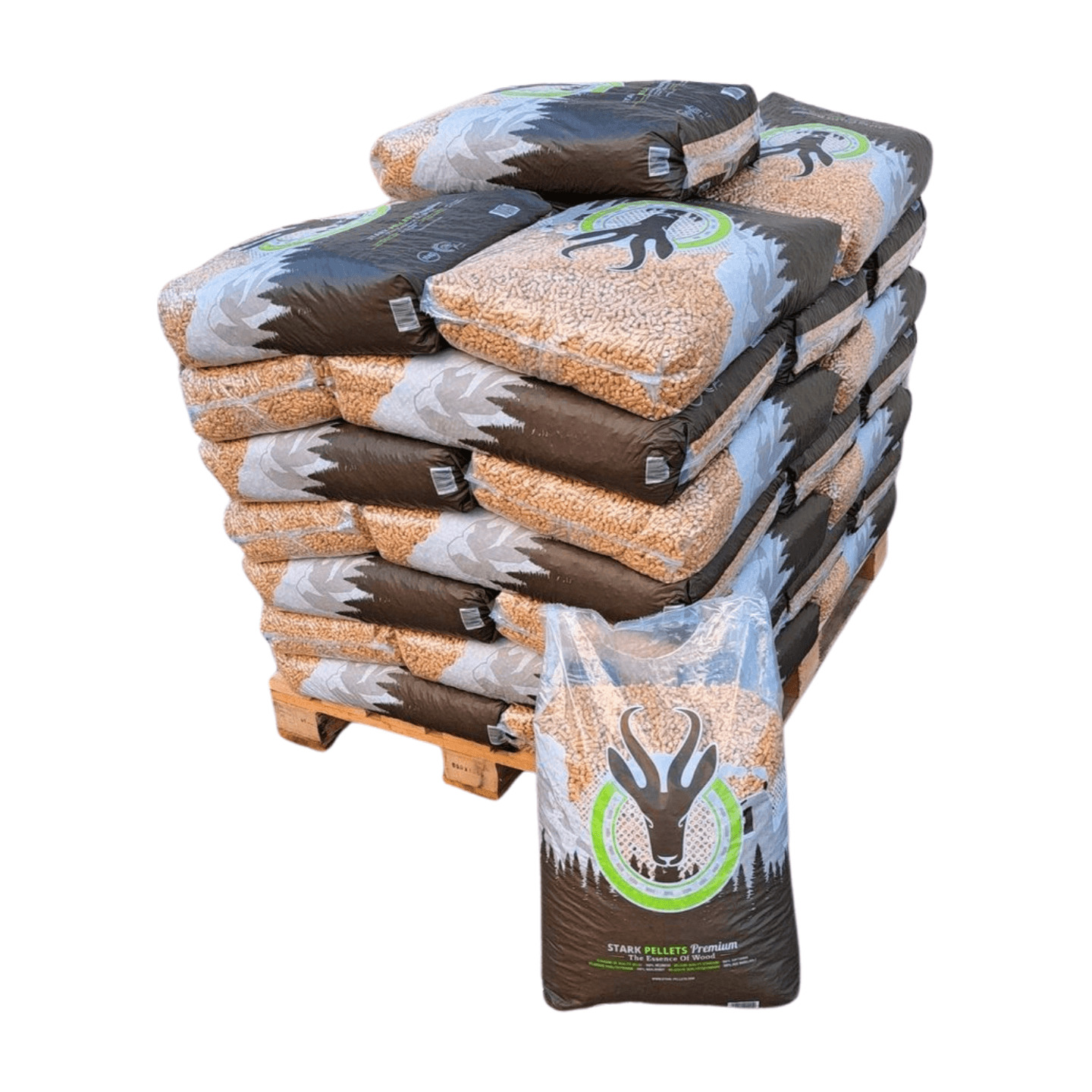 Stark Pellet Holzpellets – Halbpalette 540 kg, 36 Säcke à 15 kg