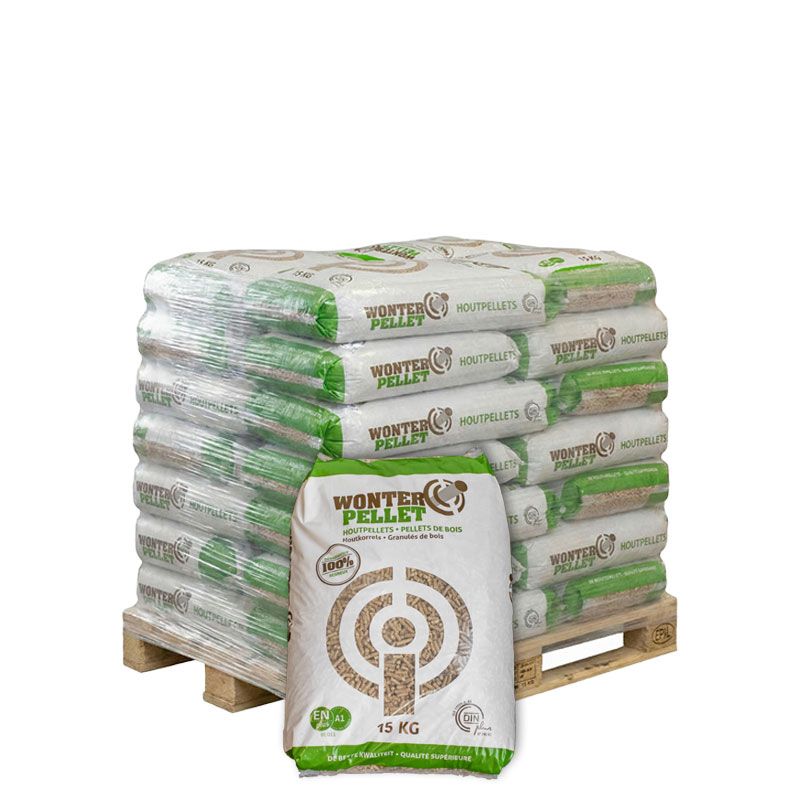 Wonderspan Holzpellets Halbpalette – 35 Säcke à 15 kg, 525 kg